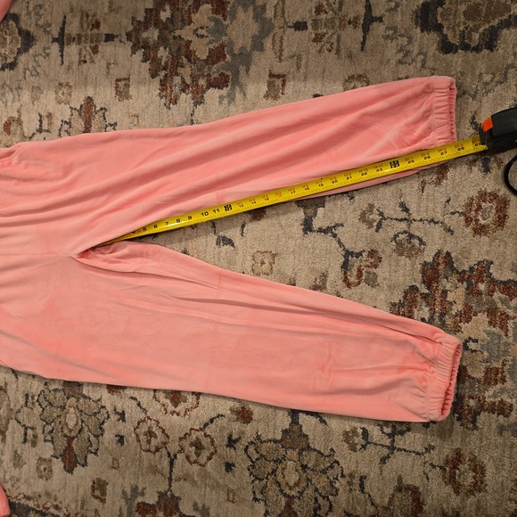 JUICY COUTURE WOMENS JUNIOR PINK LONG SLEEVE VELVETEEN HOOD JUMP SUIT SIZE LARGE - Picture 10 of 16